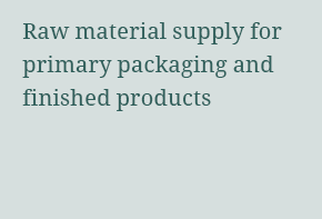 Raw material supply for primary packaging, dosage systems and finished products