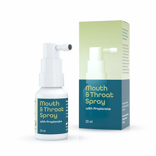 Mouth and Throat Spray with Propionate - Gentle treatment of throat discomfort